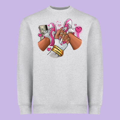 Heavyweight Sweatshirt Pink and white sneaker girl