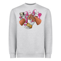 Heather Grey Pink and white sneaker girl Heavyweight Sweatshirt - RanaPortraitStore