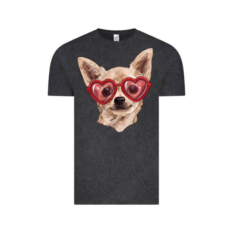 Chihuahua Dog With Love Glasses Vintage Tee by RanaPortraitStore | Teevron