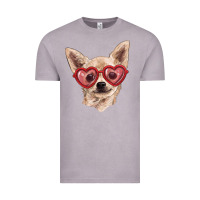 Vintage Zinc chihuahua dog with love glasses Vintage Tee - RanaPortraitStore