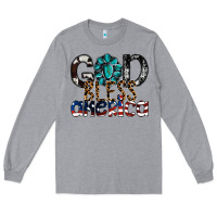 Heather Grey god bless america Long Sleeve Tee - SublimationCraftShop