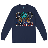 Navy god bless america Long Sleeve Tee - SublimationCraftShop