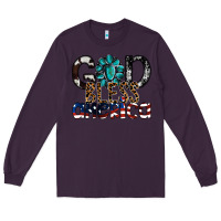 Plum god bless america Long Sleeve Tee - SublimationCraftShop
