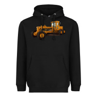 Black Motor Grader Heavyweight Hoodie - LillyAllenDesigns