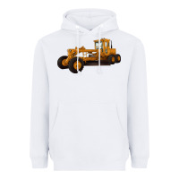 White Motor Grader Heavyweight Hoodie - LillyAllenDesigns
