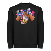Black Pink and blue sneaker girl Heavyweight Sweatshirt - RanaPortraitStore