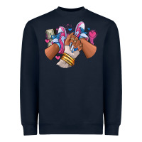 Navy Pink and blue sneaker girl Heavyweight Sweatshirt - RanaPortraitStore