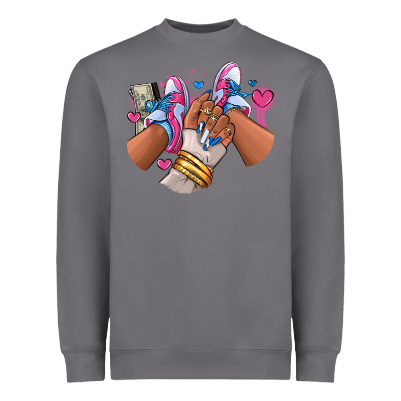 Pink And Blue Sneaker Girl Heavyweight Sweatshirt by RanaPortraitStore | Teevron