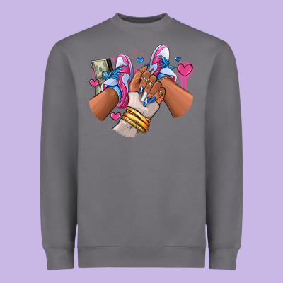 Heavyweight Sweatshirt Pink and blue sneaker girl