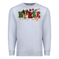 Heather Grey Christmas Nurse Premium Sweatshirt - NancyCooperArtShop