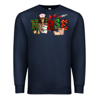 Navy Christmas Nurse Premium Sweatshirt - NancyCooperArtShop