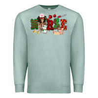 Seafoam Christmas Nurse Premium Sweatshirt - NancyCooperArtShop
