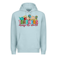 Blue Mist teacher change the world Premium Hoodie - MaliasSmallBusiness