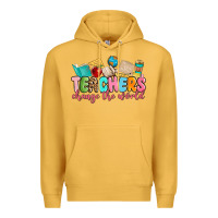Mustard teacher change the world Premium Hoodie - MaliasSmallBusiness