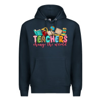 Navy teacher change the world Premium Hoodie - MaliasSmallBusiness