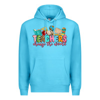 Ocean Blue teacher change the world Premium Hoodie - MaliasSmallBusiness