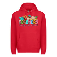 Red teacher change the world Premium Hoodie - MaliasSmallBusiness