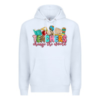 White teacher change the world Premium Hoodie - MaliasSmallBusiness