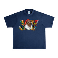 Navy african american santa joy with sunflowers Urban Heavy Tee - RanaPortraitStore