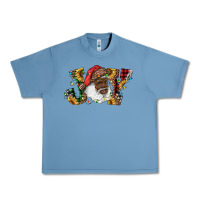 Pebble Blue african american santa joy with sunflowers Urban Heavy Tee - RanaPortraitStore