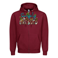 Burgundy simply blessed Zipper Hoodie - JahusDesignShop