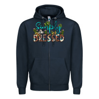 Navy simply blessed Zipper Hoodie - JahusDesignShop