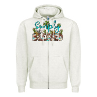 Oatmeal Heather simply blessed Zipper Hoodie - JahusDesignShop
