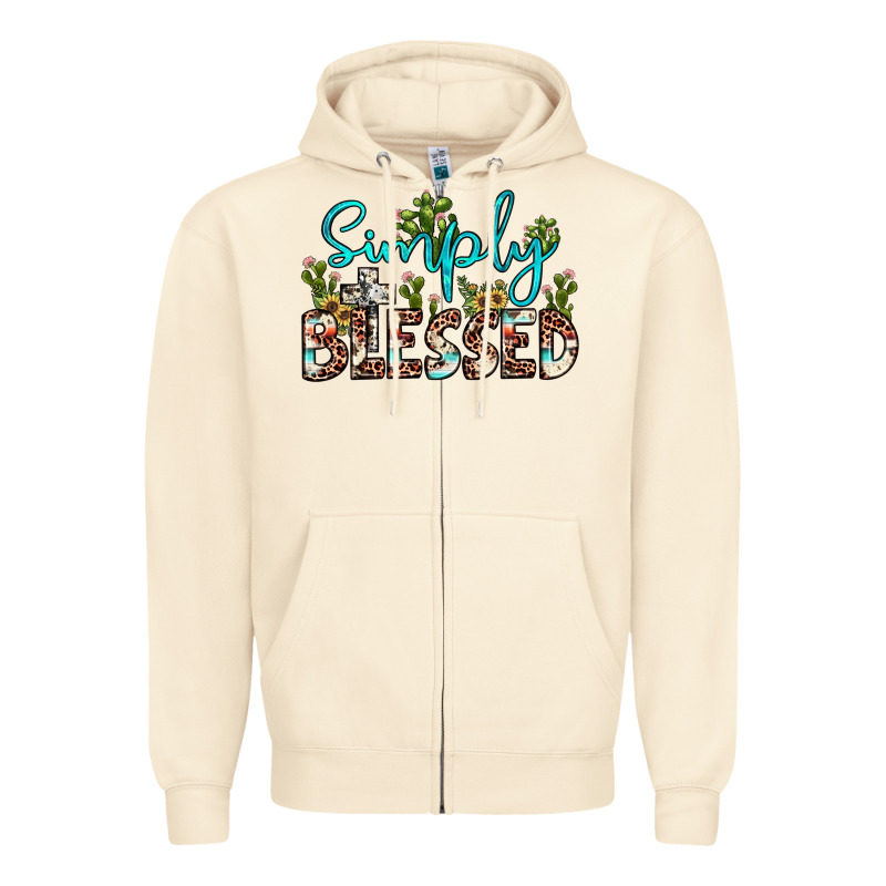 Simply Blessed Zipper Hoodie by JahusDesignShop | Teevron