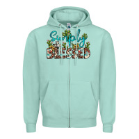 Seafoam simply blessed Zipper Hoodie - JahusDesignShop