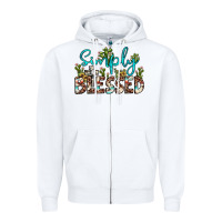 White simply blessed Zipper Hoodie - JahusDesignShop