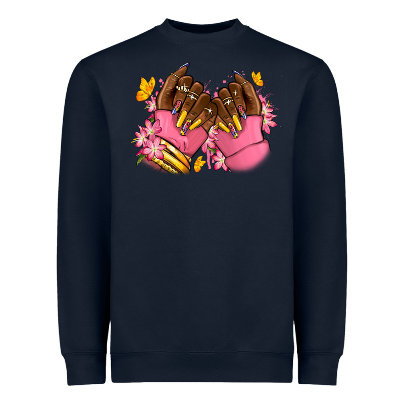 Pink Afro Nails Heavyweight Sweatshirt by RanaPortraitStore | Teevron