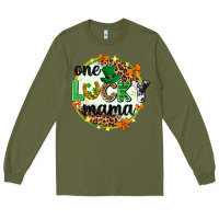 Army Green One lucky mama  St. Patricks Day Long Sleeve Tee - Neo Western