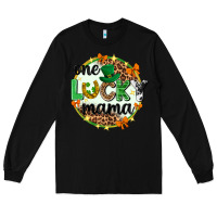 Black One lucky mama  St. Patricks Day Long Sleeve Tee - Neo Western