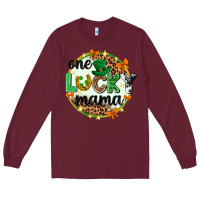 Burgundy One lucky mama  St. Patricks Day Long Sleeve Tee - Neo Western