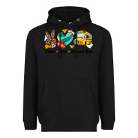 Black peace love school bus Heavyweight Hoodie - NancyCooperArtShop