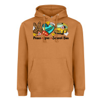 Meerkat peace love school bus Heavyweight Hoodie - NancyCooperArtShop
