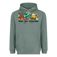 Sage peace love school bus Heavyweight Hoodie - NancyCooperArtShop