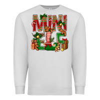 Dove Grey Christmas mini Elf Premium Sweatshirt - NancyCooperArtShop