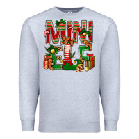 Heather Grey Christmas mini Elf Premium Sweatshirt - NancyCooperArtShop