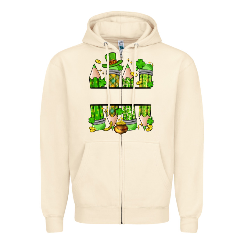 Personalized St. Patrick's Day Pencils Zipper Hoodie by Artiststas | Teevron