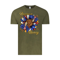 Vintage Olive American honey with bee Vintage Tee - texasbilliewilder