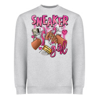 Heather Grey Pink and white sneaker girl Heavyweight Sweatshirt - RanaPortraitStore