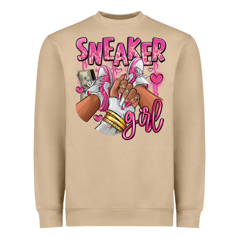 Pink And White Sneaker Girl Heavyweight Sweatshirt by RanaPortraitStore | Teevron