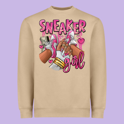 Heavyweight Sweatshirt Pink and white sneaker girl