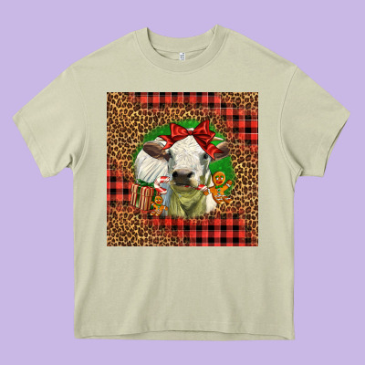 Cute Baby Calf Christmas Heavy Core Tee Designed By Lillyallendesigns