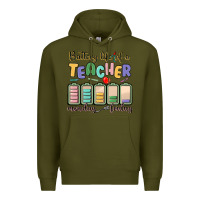 Army Green battery life of a teacher monday friday Premium Hoodie - MaliasSmallBusiness