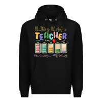Black battery life of a teacher monday friday Premium Hoodie - MaliasSmallBusiness