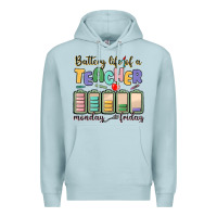 Blue Mist battery life of a teacher monday friday Premium Hoodie - MaliasSmallBusiness