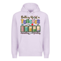 Lilac battery life of a teacher monday friday Premium Hoodie - MaliasSmallBusiness