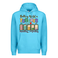 Ocean Blue battery life of a teacher monday friday Premium Hoodie - MaliasSmallBusiness